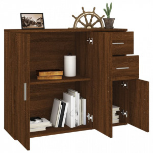 Servantă, stejar maro, 91x29,5x75 cm, lemn prelucrat - V823276V - Img 4