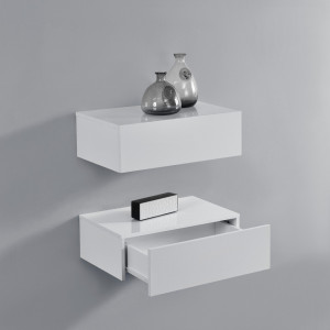 Set 2 bucati comoda suspendata, alb lacuit lucios, 46x30x15 cm - P56253866