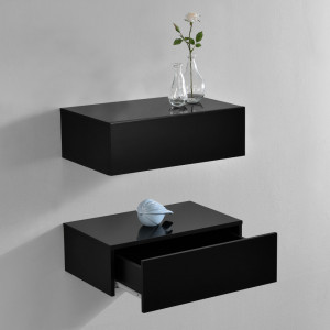 Set 2 bucati comoda suspendata, negru lacuit lucios, 46x30x15 cm - P56253868