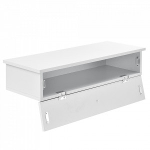 Set 2 bucati raft de perete Infinity2 cu compartiment pentru depozitare , 60 x 24 x 12,6 cm, PAL, alb - P58845546 - Img 2