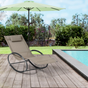 Set 2 bucati scaun balansoar gradina, 120 Kg, bej - P76237851