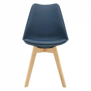Set 2 bucati scaune design Tori, 81 x 49 x 57cm, imitatie piele, lemn de fag, bleu - P67291230 - Img 2