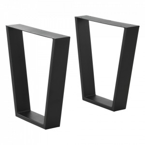 Set 2 picioare masa, negru mat, 25 - 40 x 43 cm, 100 Kg - P76473415 - Img 1