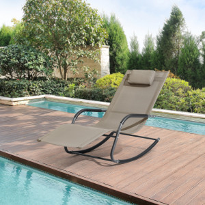 Set 2 scaune balansoar gradina, bej - P76237853