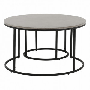 Set de 2 măsuţe de cafe, gri și negru, 80x45 cm, 50x40 cm - TP261525 - Img 8