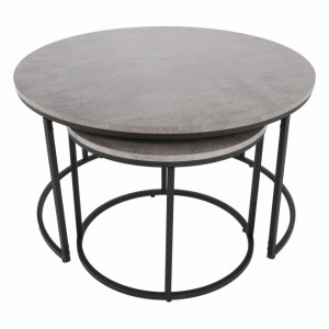 Set de 2 măsuţe de cafe, gri și negru, 80x45 cm, 50x40 cm - TP261525 - Img 12
