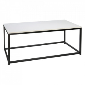 Set de 2 măsuţe de cafea, alb și negru, 100x35x40 cm, 40x40x50 cm - TP303649 - Img 3