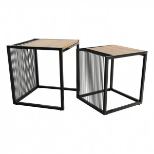 Set de 2 măsuţe de cafea, stejar și negru, 45x45 cm, 40x40 cm - TP263324 - Img 11