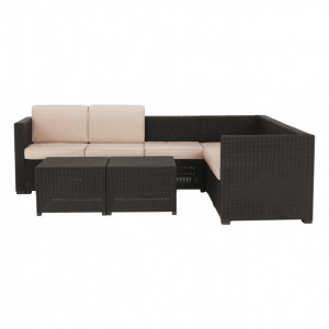 Set de grădină din ratan cu 3 piese, 2 măsuţe şi 1 colţar, maro - TP254773 - Img 10