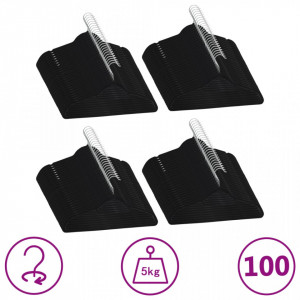 Set de umerase anti-alunecare, 100 buc., negru, catifea - V289922V - Img 1