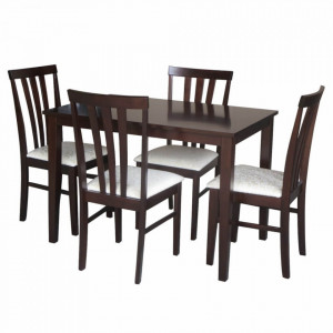 Set dining, wenge/material textil crem - TP243707