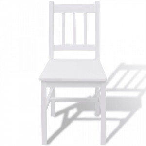 Set masa si scaune din lemn de pin, 7 piese, alb - V242959V - Img 4