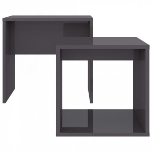 Set masute de cafea, gri extralucios, 48 x 30 x 45 cm, PAL - V802893V - Img 4