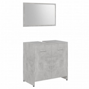 Set mobilier baie, 3 piece, gri beton, lemn prelucrat - V3056920V - Img 4