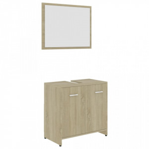 Set mobilier de baie, stejar Sonoma, PAL - V802582V - Img 2