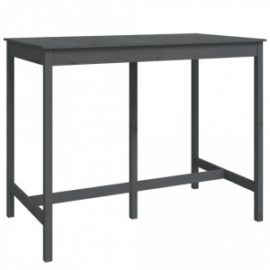 Set mobilier de bar, 7 piese, gri, lemn masiv de pin - V3124709V - Img 4