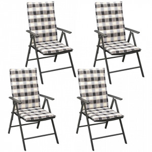 Set mobilier de exterior cu perne, 5 piese, negru, aluminiu - V42778V - Img 4