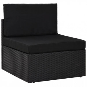 Set mobilier de gradina, 2 piese, negru, poliratan - V49502V - Img 3