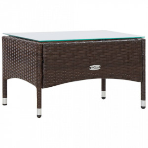 Set mobilier de gradina cu perne, 4 piese, maro, poliratan - V45888V - Img 2