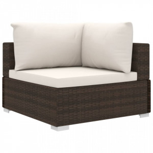 Set mobilier de gradina cu perne, 4 piese, maro, poliratan - V46777V - Img 4