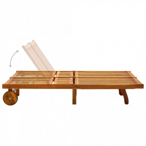 Șezlong de grădină cu perne, 2 persoane, lemn masiv acacia - V3061379V - Img 3