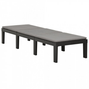 Șezlong pliabil cu pernă, antracit, plastic - V315829V - Img 3