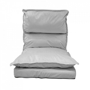 Şezlong pliant pe podea, ţesătură de catifea gri - TP290578 - Img 3