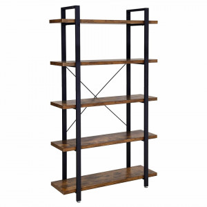 SORAI28 - Rafturi carti, biblioteca stil Industrial, 105 x 33.5 x 177.5 cm