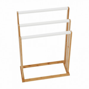 Stand pt. prosoape, bambus și alb, 54x24x82 cm - TP234014 - Img 13