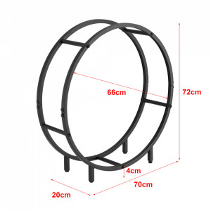 Suport lemne foc, 72 x 70 x 20 cm negru - P76477085 - Img 3