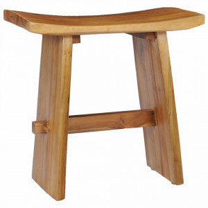 Taburet, lemn masiv de tec - V281655V - Img 1