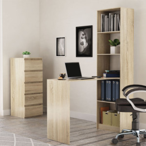 TEBIS108 - Birou cu rafturi, 125x 50 x 181 cm, Sonoma, PAL - Img 3