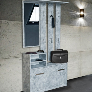 TECUIG102 - Set Cuier hol 85 x 24 x 180 cm - Gri