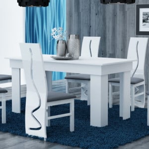 TEMAA101 - Masa fixa 160 x 80 x 75 cm - Alb-Mat - Img 1