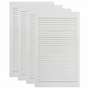 Uși lamelare, 4 buc., alb, 99,3x49,4 cm, lemn masiv de pin - V151174V