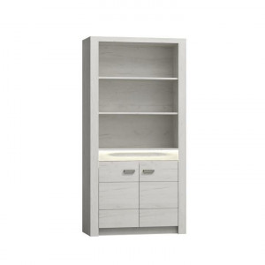 Vitrină, culoarea frasin alb, 96x192x42 cm - TP108485