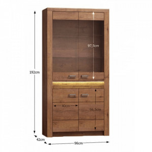 Vitrină, culoarea frasin deschis, 96x192x42 cm - TP108462 - Img 5