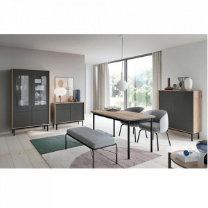 Vitrină, stejar jaskson hickory/grafit, 104x185x39 cm - TP239077 - Img 6