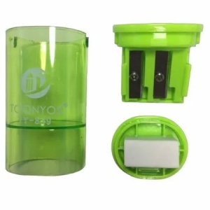 Ascutitoare dubla cu radiera si container, 2 in 1 - Img 3