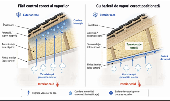 Importanța barierei de vapori în controlul condensului interstițial