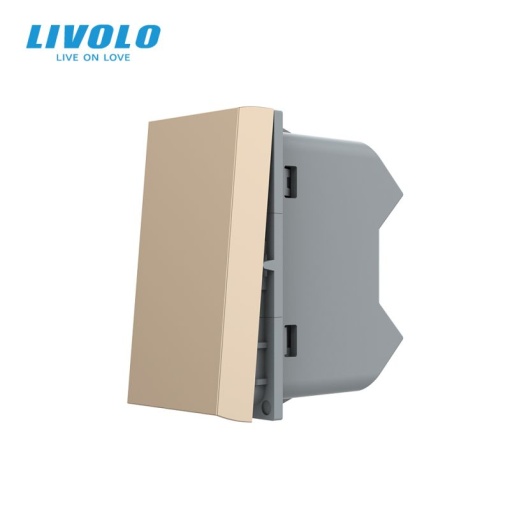 Modul Întrerupător Livolo mecanic simplu, cap scara, 1M, auriu