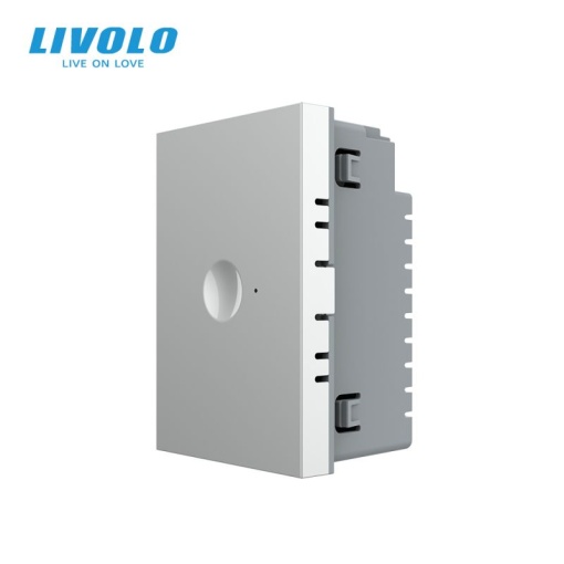 Modul Întrerupător Livolo, simplu tactil, control telecomanda RF, cap scara / cap cruce, standard italian, 3M, gri