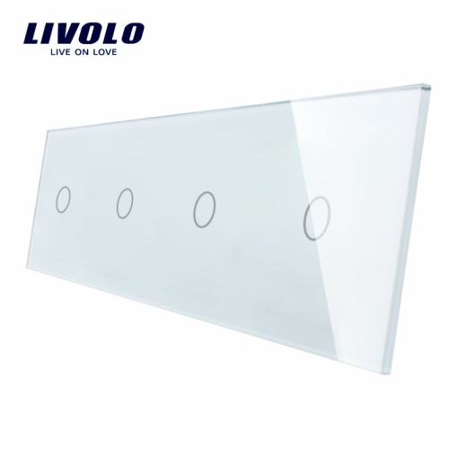 Panou întrerupător Livolo, 4 x simplu, alb