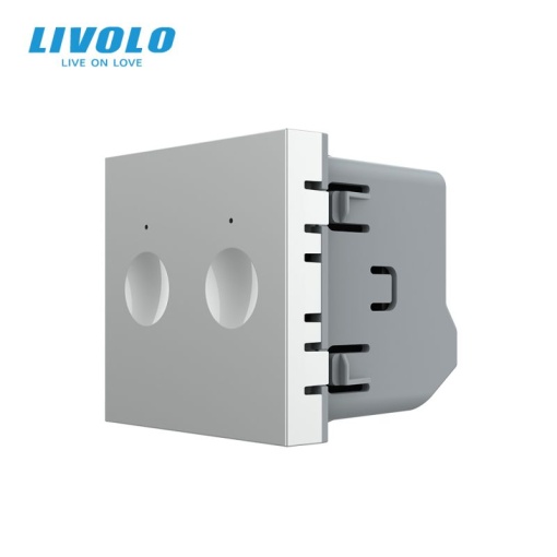 Modul Întrerupător Livolo, dublu tactil, control draperie, negru
