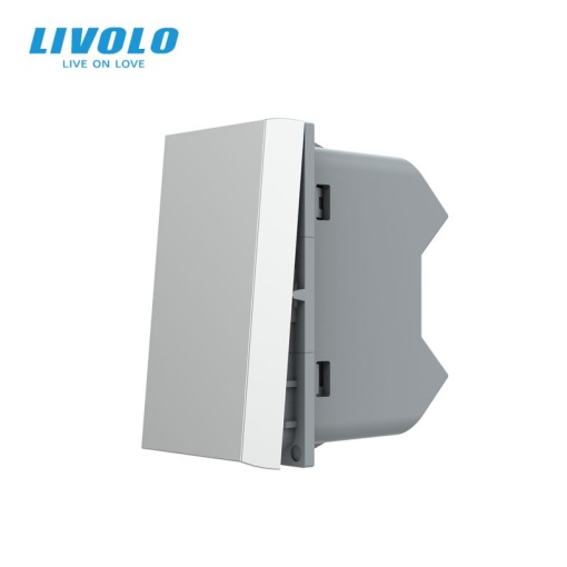 Modul Întrerupător Livolo mecanic simplu, cap scara / cap cruce, 1M, gri