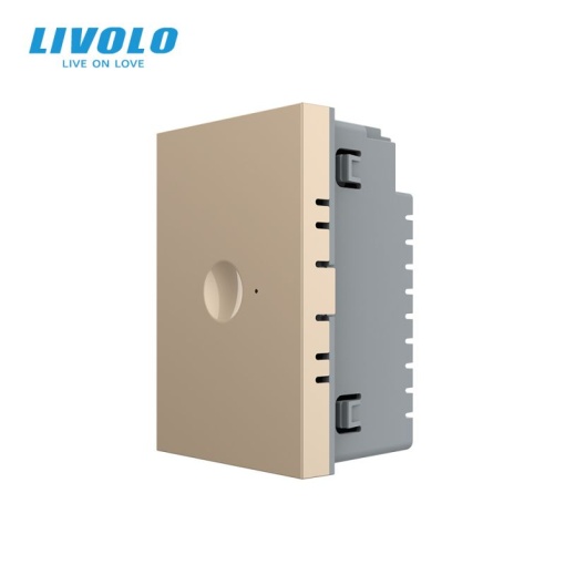 Modul Întrerupător Livolo, simplu tactil, control telecomanda RF, cap scara / cap cruce, standard italian, 3M, auriu