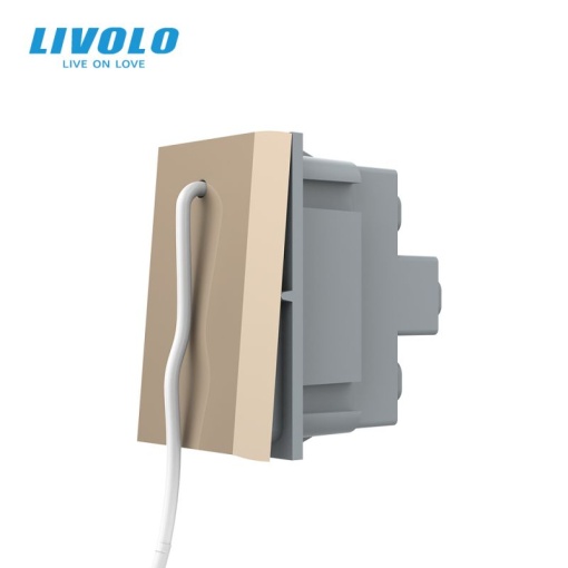 Modul Întrerupător Livolo de urgenta, cu fir de tragere, 1M, auriu