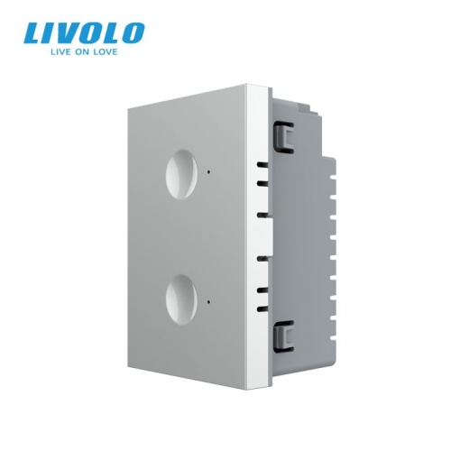 Modul Întrerupător Livolo, dublu tactil, control telecomanda RF, standard italian, 3M, gri