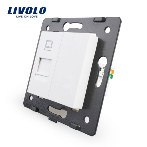 Modul Priză Livolo, simplă rețea calculator, RJ45, alb