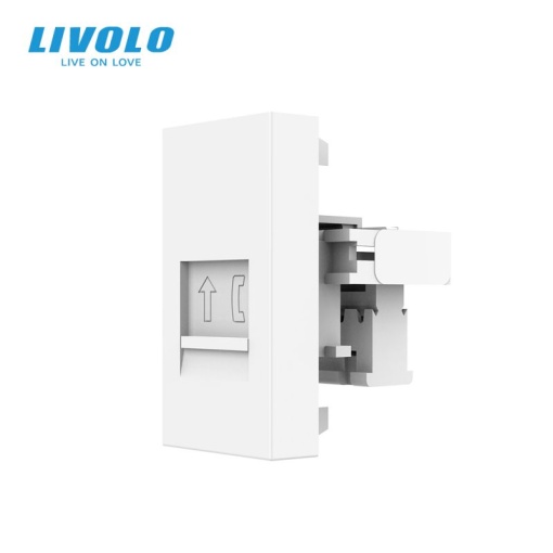 Modul priza Livolo, telefon RJ11, 1M, alb